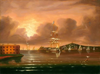 Uhkaava taivas, Bay of New York, 1800-luvun puoliväli.