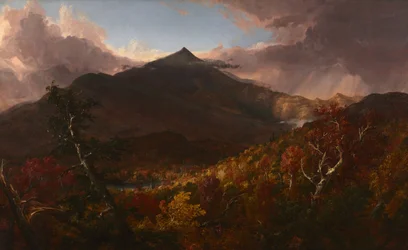 Näkymä Schroon Mountainille, Essex County, New York, myrskyn jälkeen