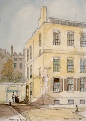 Näkymä Whitefriarsistä, joka näyttää Lombard Streetin kulman Lontoon Cityssä, 1851.
