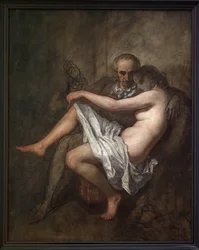 Baudelaire ja presidentti Sabatier. Intiimi ja keskeneräinen maalaus, joka esittää runoilija Charles Baudelairea (1821-1867) ja hänen muusaansa ja rakastajatartaan Apollonie Aglaé Sabatieria (1822-1889), joka tunnettiin presidenttinä ja piti