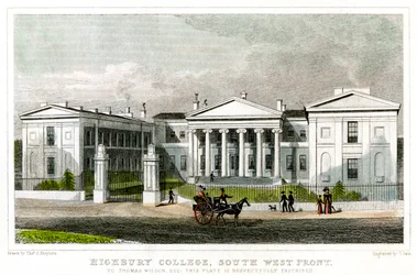 Highbury College, lounaisrintama, Islington, Lontoo, 1827.