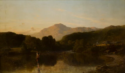Vuoristoinen jokimaisema, n. 1838-86 (öljy kankaalle)