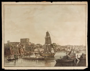 Kalkutta Hoogly-joelta: Gentoon rakennuksia Kalkutan näkymistä, 1788