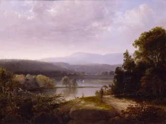 River View metsästäjien ja koirien kanssa, n. 1850.