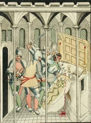 Pyhän Thomas Becketin (noin 1118-70) murha Canterburyssa, Stratford-upon-Avonin Pyhän Kolminaisuuden kappelista
