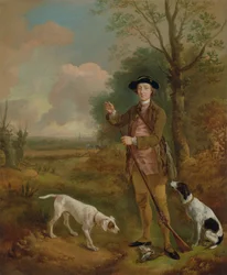 Majuri John Dade (1726-1811) Tanningtonista, Suffolkista, n. 1755 (öljy kankaalle)