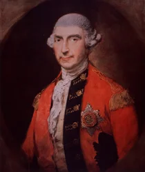 Sir Jeffrey Amherst, brittiläinen komentaja taisteli ranskalaisia vastaan Kanadassa (öljy kankaalle)