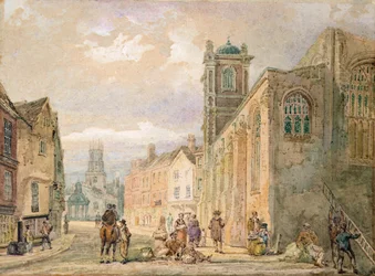 All Saints Pavement, York (lyijykynä ja akvarelli)