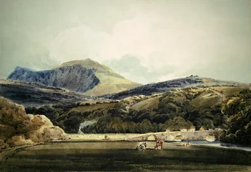 Mynydd Mawr, Pohjois-Wales (kynä ja akvarelli)