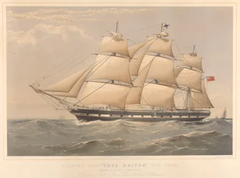 Clipper Ship True Briton 1100 tonnia,