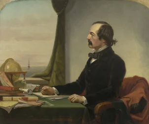 Elisha Kent Kanen (1820-57) muotokuva (öljy pellavalle)
