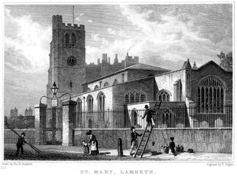 Pyhän Marian kirkko, Lambeth, Lontoo, 1831.
