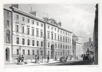 Valmistevirasto, Broad Street, "Lontoo ja sen ympäristö 1900-luvulla" -pubista. Jones und Co., 1827-1829