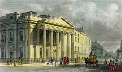 The New College of Physicians, Pall Mall, East, kaiverrus Thomas Barber (1768-1843) (värikaiverrus)