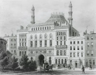 Näkymä Royal Panopticon of Science and Art, 1825 (litografia)