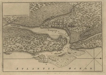 (Suunnitelma St. Augustinen kaupungista ja satamasta). LOC 75693262