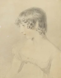 Susan Bloxamin rintakuva, profiili vasemmalle kääntyneenä, 1818