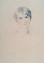 Neiti Bloxhamin muotokuva, n. 1800-1810 (kynä ja liitu paperille)