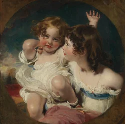 Calmady-lapset Emily, 1818-1906, ja Laura Anne, 1820-1894, 1823.