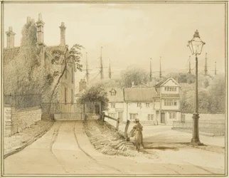Lower College Green tai College Square (akvarelli paperille)