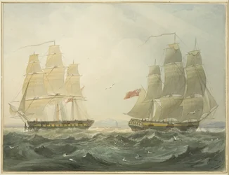 West Indianman "Union" ja "Ann" tulossa Bristol Channel -kanavalla