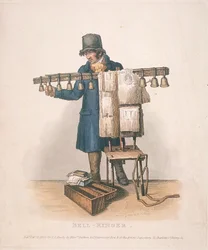 Kellonsoittaja jalusta kelloilleen, 1820
