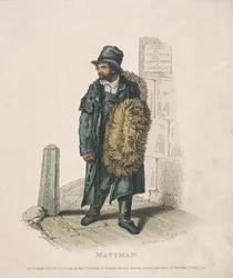 Matti myyjä kantamassa tavaraansa olkapäällään, 1820