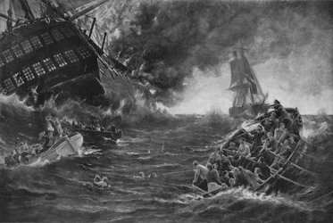 "Burning of the Kent", c1893, 1911