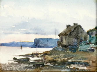 Kalastajan kota (akvarelli paperille)
