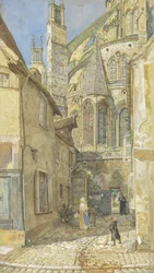 The Lady Chapel and Apse of Bourges Cathedral, 1899 (wc paperilla)