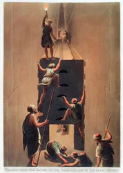 "Passage from the Grand Pyramidin to the to Third Gallery in the Great Pyramid", Giza, Egypti, 1802