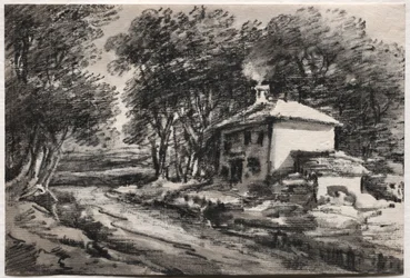 Maisema mökillä (recto)
