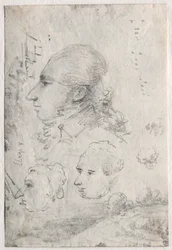 Studies of Heads verso, c. 1820-luku.