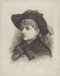 Taiteilijan vaimon Sarah Edwards Nastin muotokuva