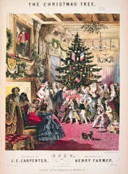 J.E. Carpenterin kirjoittaman "The Christmas Tree" -musiikkilevyn kansi Henry Farmerin musiikilla (väri litho) (ks. myös 349724)