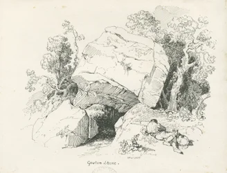 Biddulph - "Gawton Stone": kynä- ja mustepiirustus, 1836