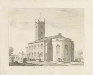 Bloxwichin kirkko: seepiapiirros, 1837