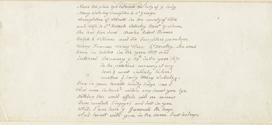 Colwich - Wolseley Monumentin kirjoitus: kynä, nd [1839] (Käsikirjoitus)