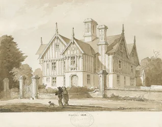 Eccleshall - Biana Hall: seepiapiirustus, 1838