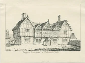 Newborough Hall: kynäpiirustus, 1836