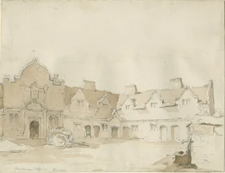 Stafford - Alms Houses: kynäpiirros, 1837