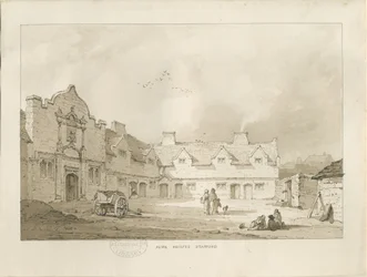 Stafford - Alms Houses: seepiapiirros, nd [1837] (piirustus)