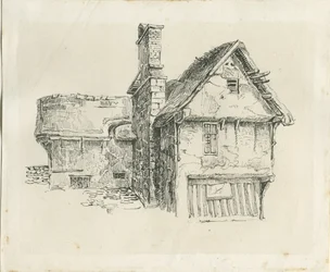 Standon Hall: kynä- ja mustepiirustus ja [?1800-luvun puoliväli] (piirustus)