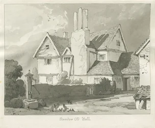 Standon Hall: seepiapiirustus