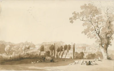 Tettenhall - Kaukainen näkymä kaakosta: kynä- ja pesupiirustus, 30. elokuuta 1837