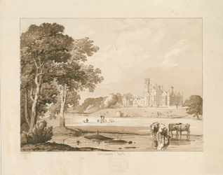 "Thickbroom Hall" [Manley Hall]: seepiapesupiirustus, 1837