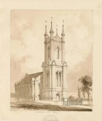 West Bromwichin kirkko [Uusi]: seepiapesupiirustus