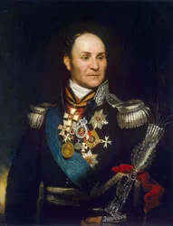 Kreivi Matvei Ivanovitš Platovin (1757-1818) muotokuva (Matvei Ivanovitš Platov) peinture de 1814 de Phillips, Thomas (1770-1845) Valtion Eremitaaši, Pietari