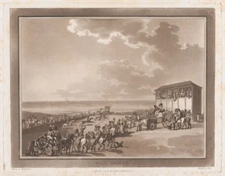 Race Ground An Excursion to Brighthelmstone, 1. kesäkuuta 1790, 1. kesäkuuta 1790. Tekijät: Thomas Rowlandson, Samuel Alken.