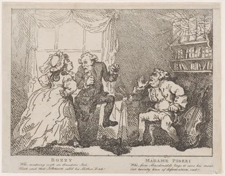 Bozzy ja Madame Piozzi Frontispiece, Bozzy ja Piozzi, Peter Pindar, 1780-86., 1780-86.